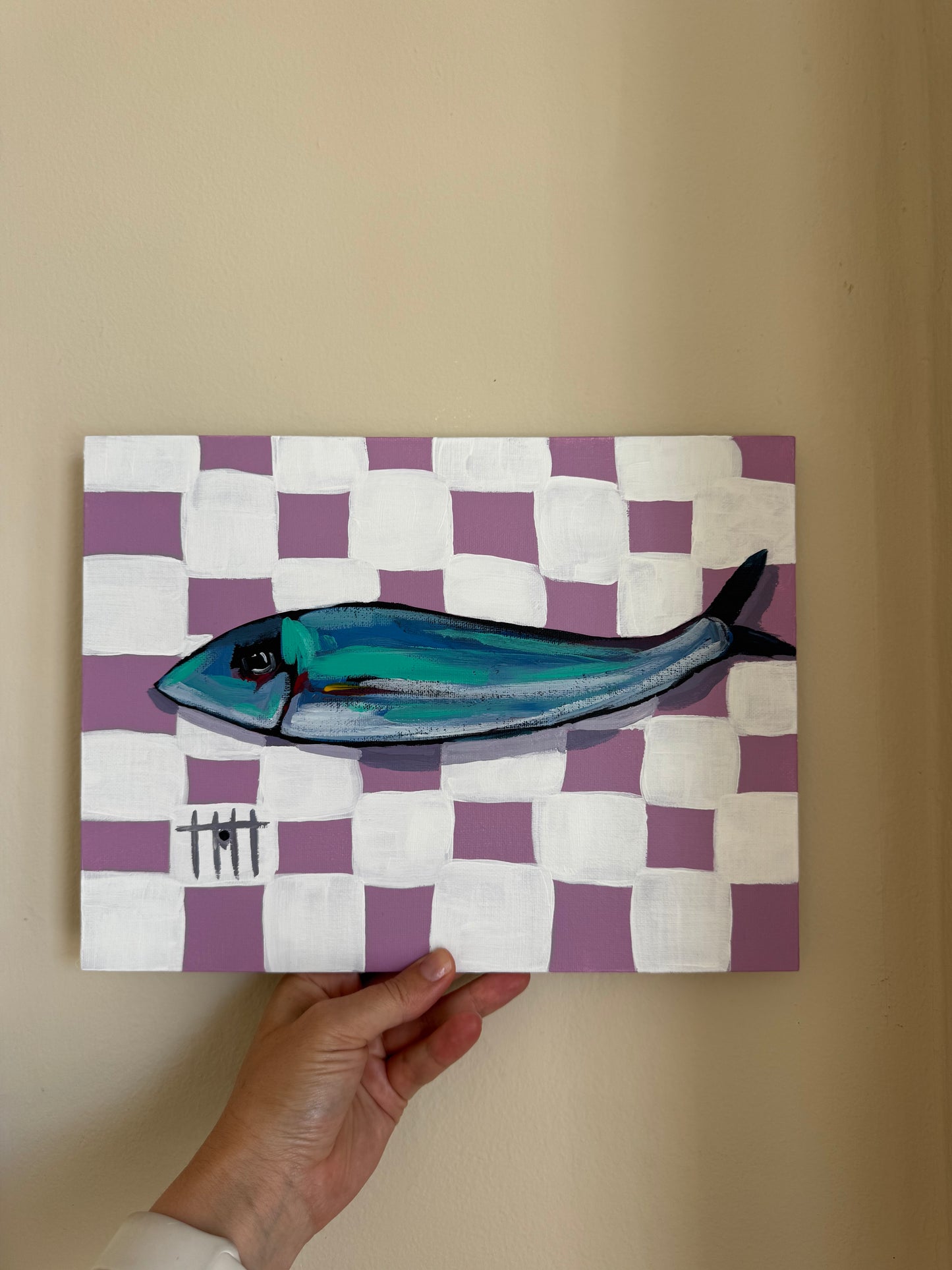 Purple & white checkerboard