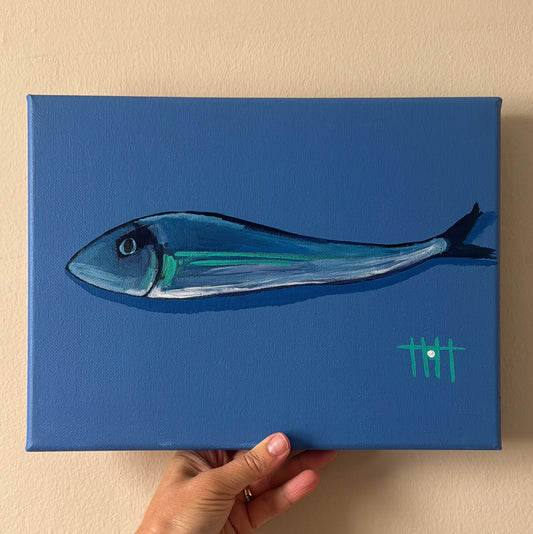 Blue on canvas
