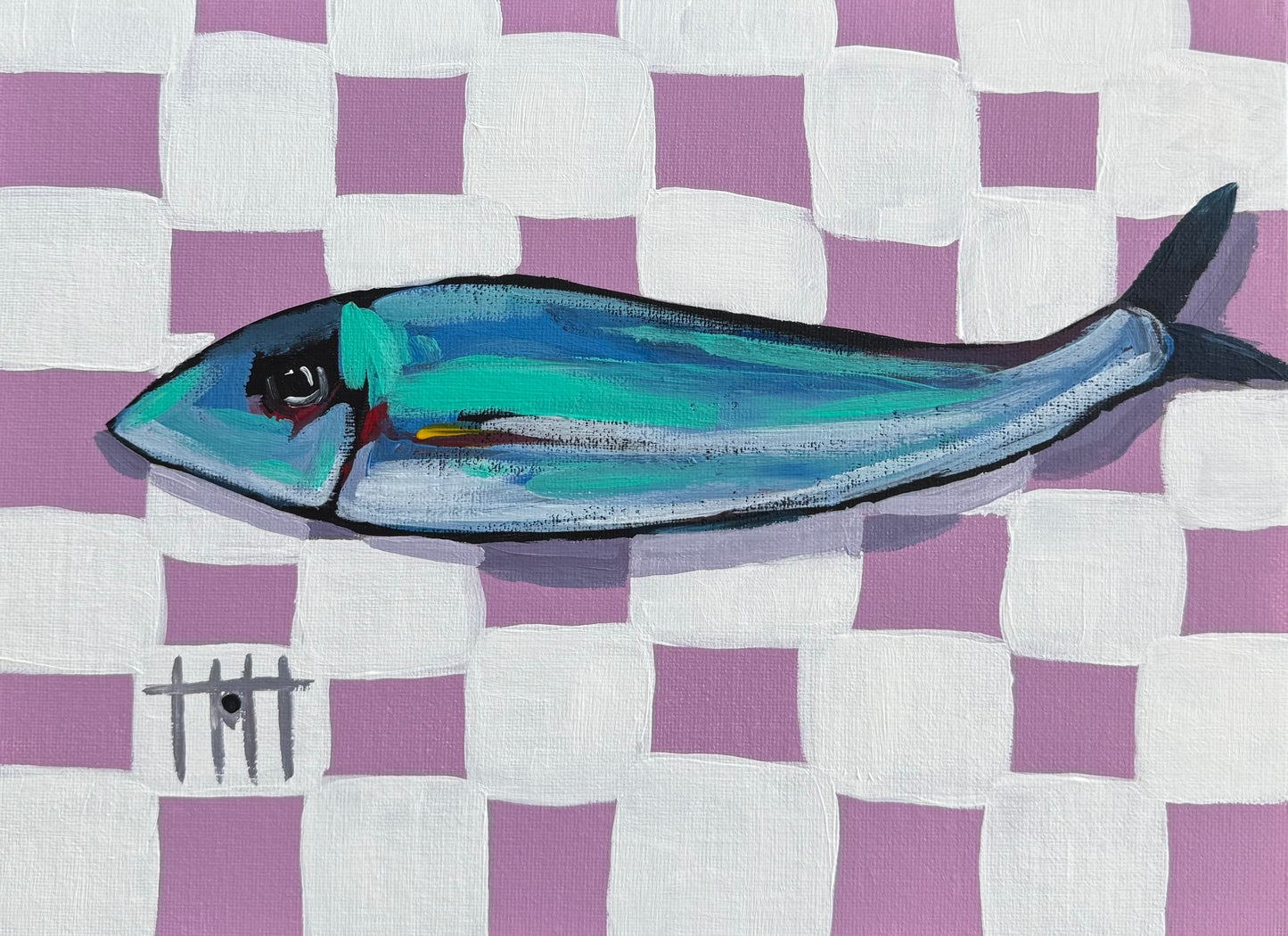 Purple & white checkerboard