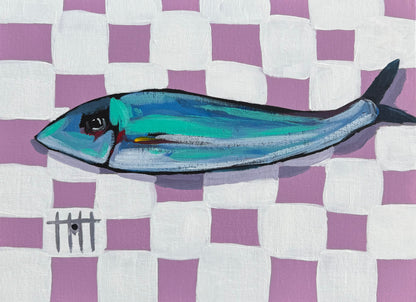 Purple & white checkerboard